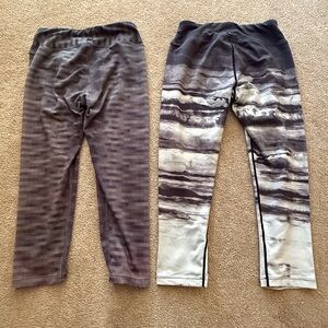 Prana Charcoal Gray and Gradient Stripe  Capris (2 )